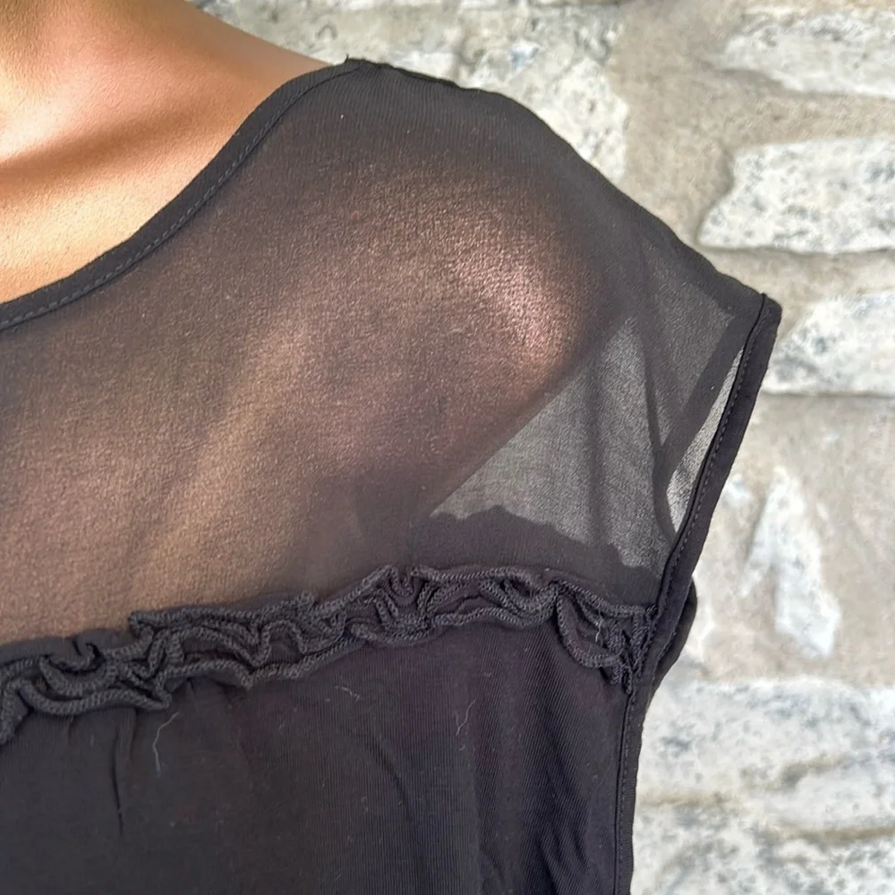 Sheer and ruffle top - Picture 3 of 5